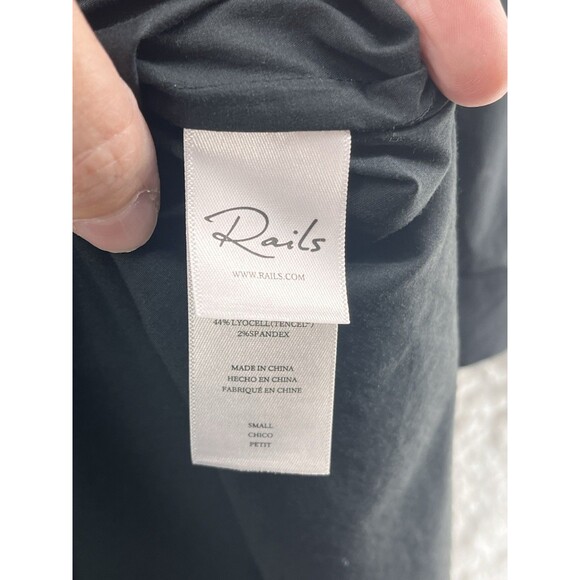 Rails Women Irie Midi Shirt Dress Size S Black Long Sleeve Collared Button Down - Picture 7 of 13